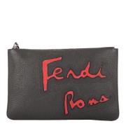 Pre-owned Leather pouches Fendi Vintage , Black , Dames