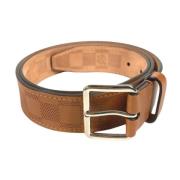 Pre-owned Leather belts Louis Vuitton Vintage , Brown , Heren