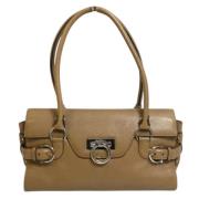 Pre-owned Leather handbags Salvatore Ferragamo Pre-owned , Brown , Dam...