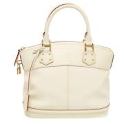 Pre-owned Leather totes Louis Vuitton Vintage , Beige , Dames