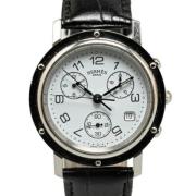 Pre-owned Stainless Steel watches Hermès Vintage , White , Dames