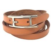 Pre-owned Leather bracelets Hermès Vintage , Brown , Dames