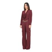 Bordeaux Jumpsuit met Charms Riem Elisabetta Franchi , Red , Dames