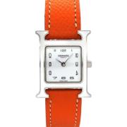 Pre-owned Stainless Steel watches Hermès Vintage , White , Dames