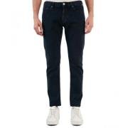 Slim Fit Logo Broek in Blauw Armani , Blue , Heren