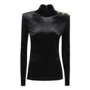 Zwarte Topwear voor Vrouwen Aw24 Balmain , Black , Dames