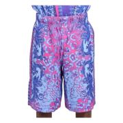 Barok Patroon Mesh Gevoerde Shorts Versace Jeans Couture , Multicolor ...