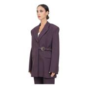 Paarse blazer met barok gesp Versace Jeans Couture , Purple , Dames