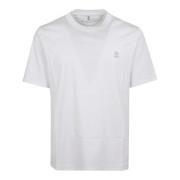 Wit T-shirt met halve mouw ontwerp Brunello Cucinelli , White , Heren