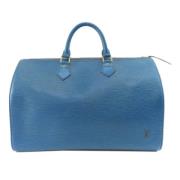 Pre-owned Leather travel-bags Louis Vuitton Vintage , Blue , Dames