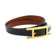 Pre-owned Leather belts Hermès Vintage , Yellow , Dames