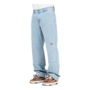 Cargo Denim Jeans met Knie Patches Dickies , Blue , Heren