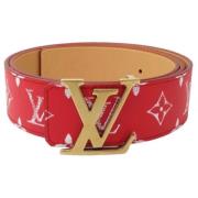 Pre-owned Leather belts Louis Vuitton Vintage , Red , Dames