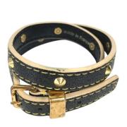 Pre-owned Leather bracelets Louis Vuitton Vintage , Black , Dames