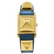 Pre-owned Leather watches Hermès Vintage , Yellow , Dames