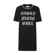 Korte dagjurk met uniek ontwerp Philipp Plein , Black , Dames