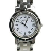 Pre-owned Stainless Steel watches Hermès Vintage , White , Dames