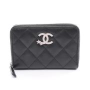 Pre-owned Leather wallets Chanel Vintage , Black , Dames