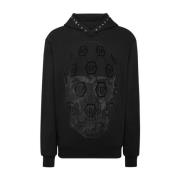 Unieke Heren Hoodie met Stijl Aadcmjb Philipp Plein , Black , Heren