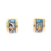 Pre-owned Metal earrings Hermès Vintage , Yellow , Dames