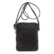 Pre-owned Leather shoulder-bags Chanel Vintage , Black , Dames