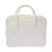 Pre-owned Leather briefcases Hermès Vintage , White , Heren