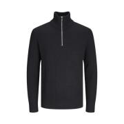 Essentials Half Zip Gebreide Trui Zwart Jack & Jones , Black , Heren