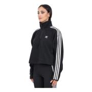 Zwarte Half-Zip Polarf Sweatshirt Adidas Originals , Black , Dames