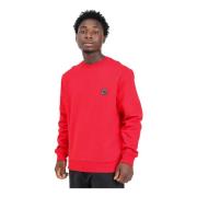 Rode Velvet Crew Neck Sweatshirt Just Cavalli , Red , Heren