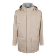 Elegante Neutrale Wollen Jas Brunello Cucinelli , Beige , Heren