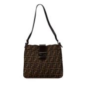 Pre-owned Canvas shoulder-bags Fendi Vintage , Brown , Dames