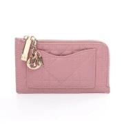 Pre-owned Leather wallets Dior Vintage , Pink , Dames