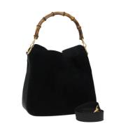 Pre-owned Suede handbags Gucci Vintage , Black , Dames