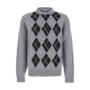 Grijze Argyle Wollen Mix Sweater Jacob Cohën , Gray , Heren