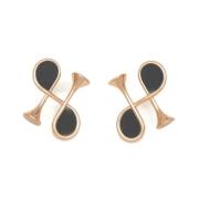 Pre-owned Metal earrings Hermès Vintage , Black , Dames