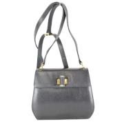 Pre-owned Leather shoulder-bags Salvatore Ferragamo Pre-owned , Black ...