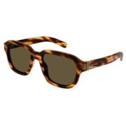 Stijlvolle zonnebril voor modefanaten Gucci , Brown , Unisex