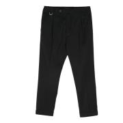 Zwarte Riviera Wollen Broek Slim-Fit Low Brand , Black , Heren