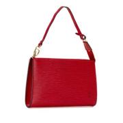 Pre-owned Leather clutches Louis Vuitton Vintage , Red , Dames