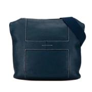 Pre-owned Leather shoulder-bags Hermès Vintage , Blue , Dames