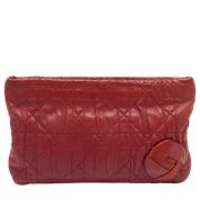 Pre-owned Leather clutches Dior Vintage , Red , Dames