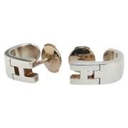 Pre-owned White Gold earrings Hermès Vintage , Gray , Dames