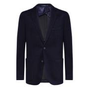 Wollen Jersey Blazer Stijl Bari Boggi Milano , Blue , Heren