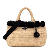 Pre-owned Raffia prada-bags Prada Vintage , Beige , Dames