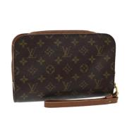 Pre-owned Canvas clutches Louis Vuitton Vintage , Brown , Dames