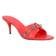 Leather sandals Balenciaga , Red , Dames