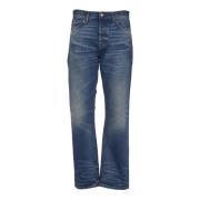 Vintage Blue Straight Jeans voor Mannen Haikure , Blue , Heren