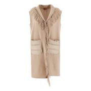 Licht Beige Wollen Vest Herno , Beige , Dames