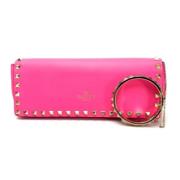 Pre-owned Leather clutches Valentino Vintage , Pink , Dames