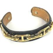 Pre-owned Leather bracelets Hermès Vintage , Black , Dames